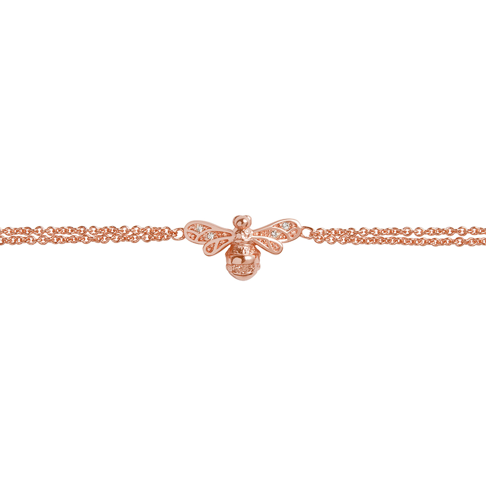 Bracelet chaîne élégant au motif d'abeille en or rose