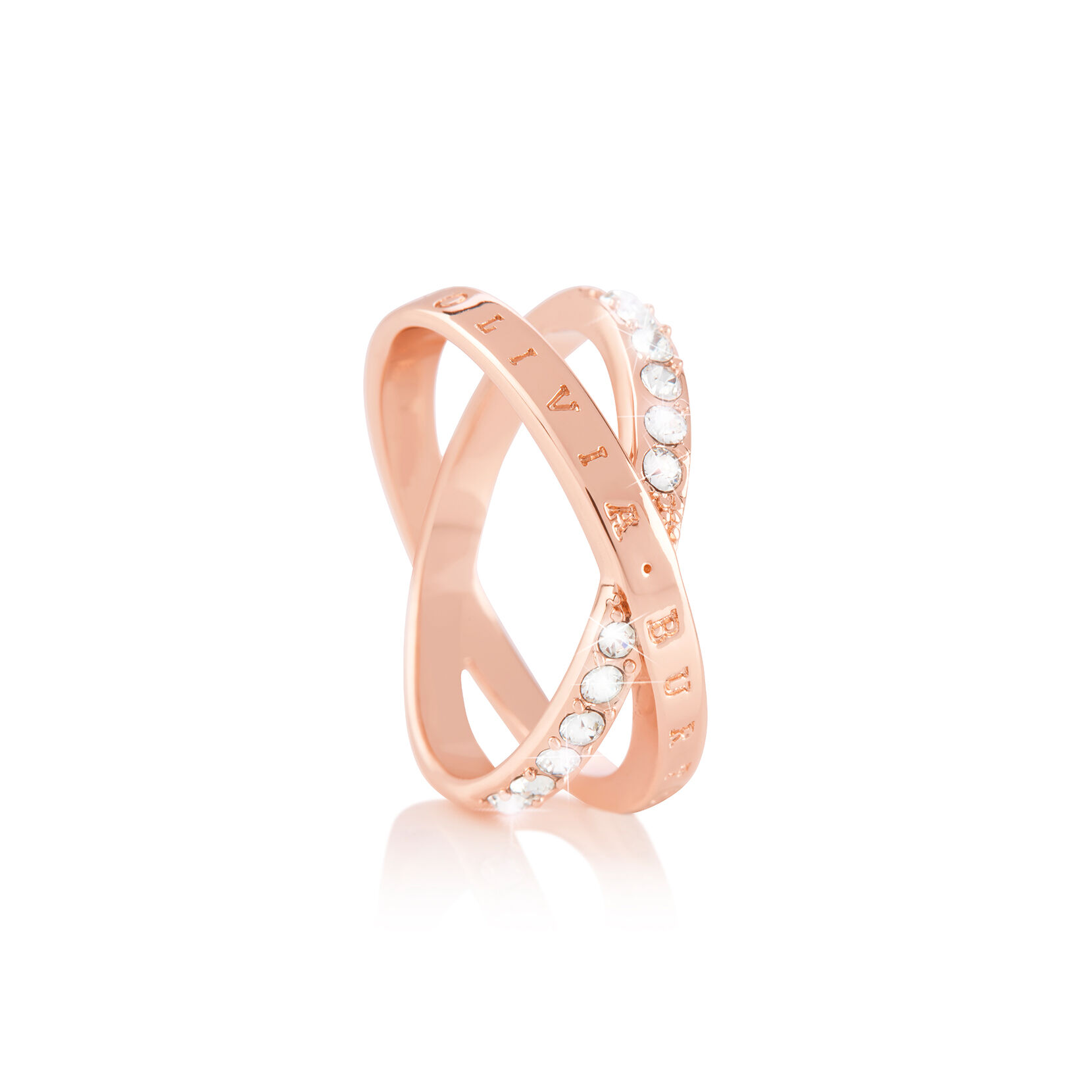 Olivia burton bejewelled discount interlink ring silver