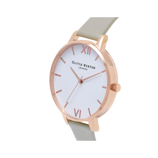 White Dial Grey & Rose Gold Watch