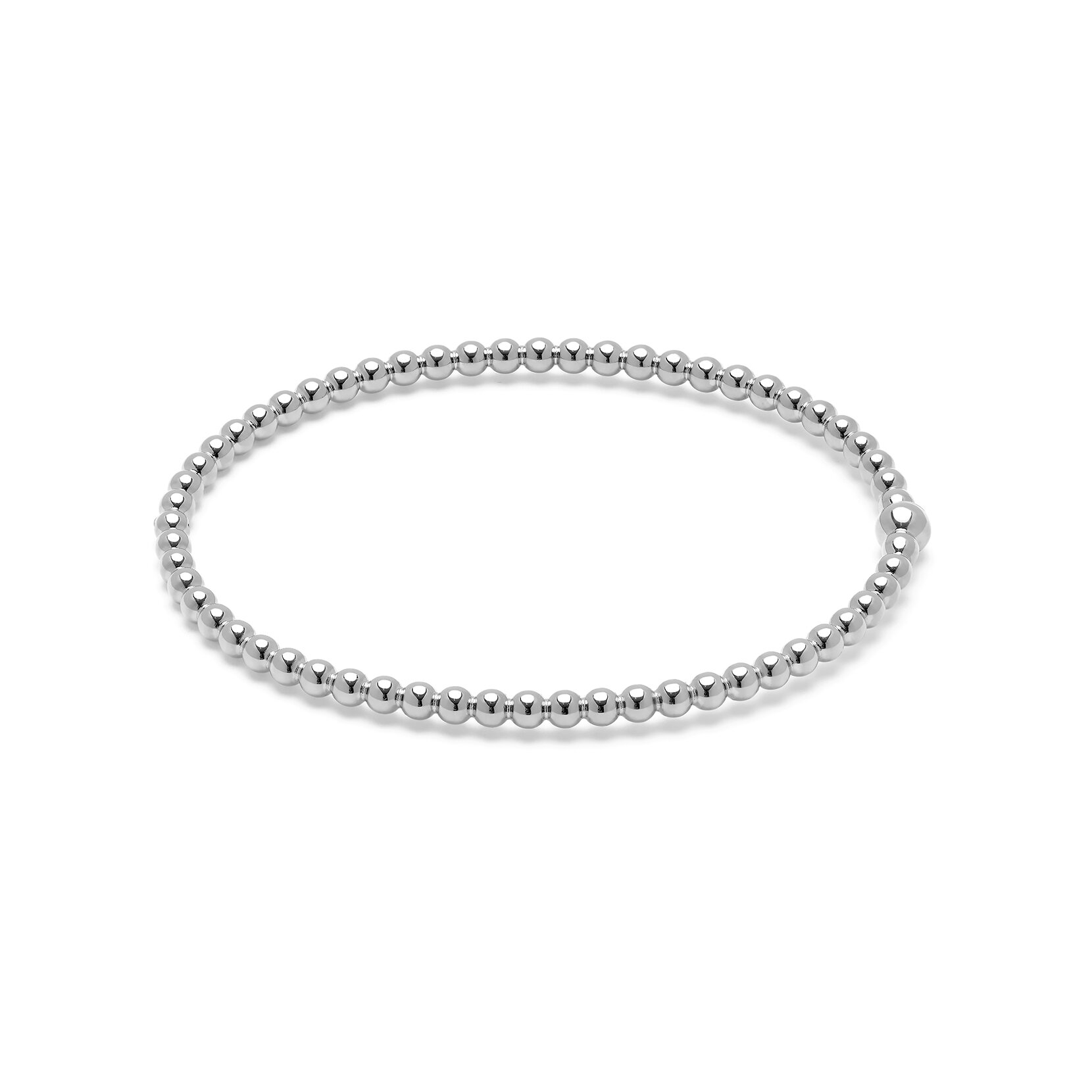 Bracelet à charnière de perles Vintage Argent