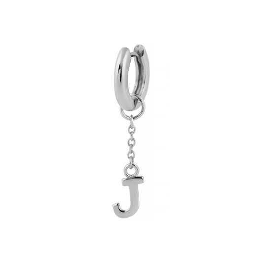 J Huggie Charm Silver