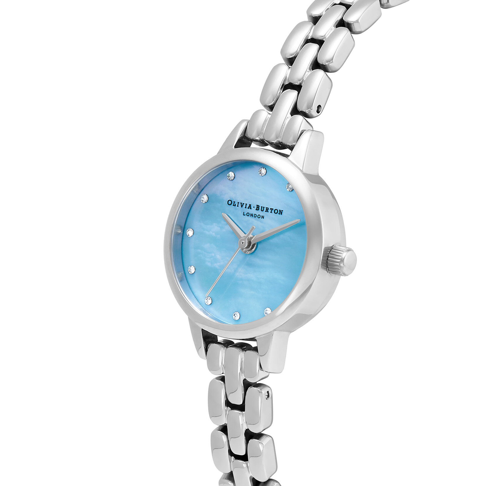 23mm Blue & Silver Bracelet Watch