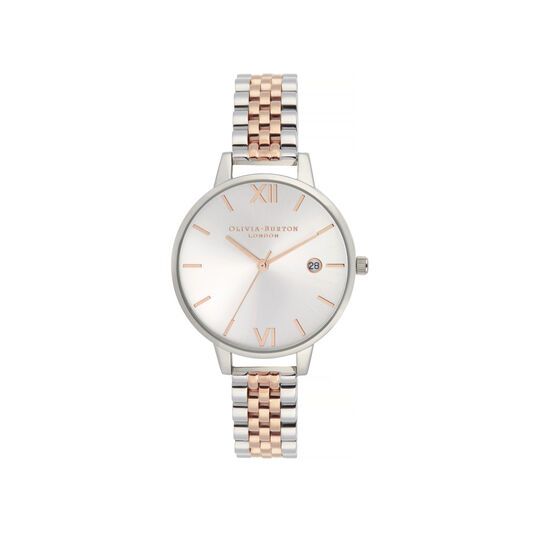 Sunray Silver & Rose Gold Bracelet Watch