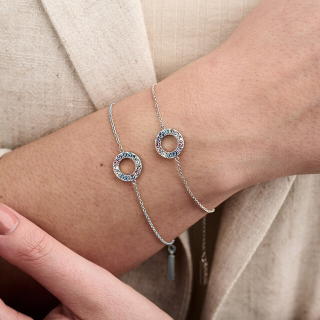 Silver Rainbow Halo Bracelet