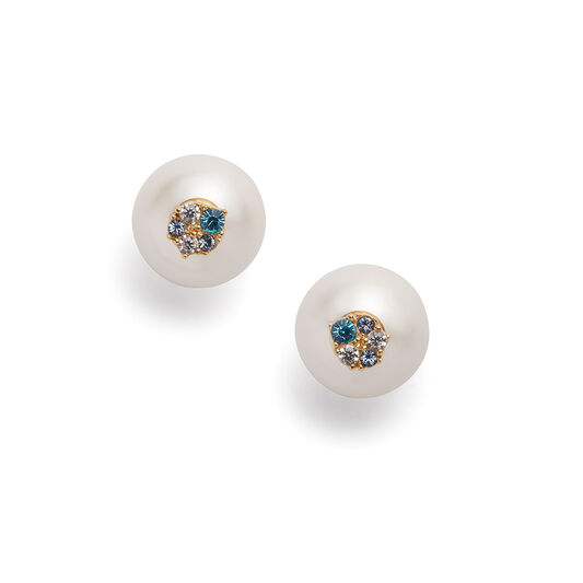 Under The Sea Pearl Back Gold Earrings