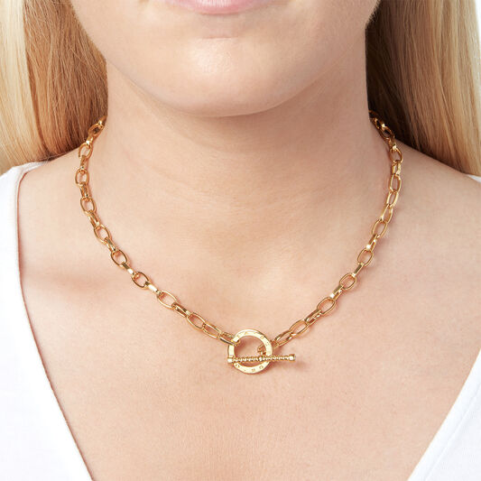 Bejewelled T-Bar Necklace Gold