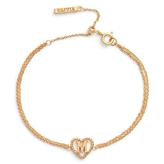 Bracelet chaîne Heart Initial or