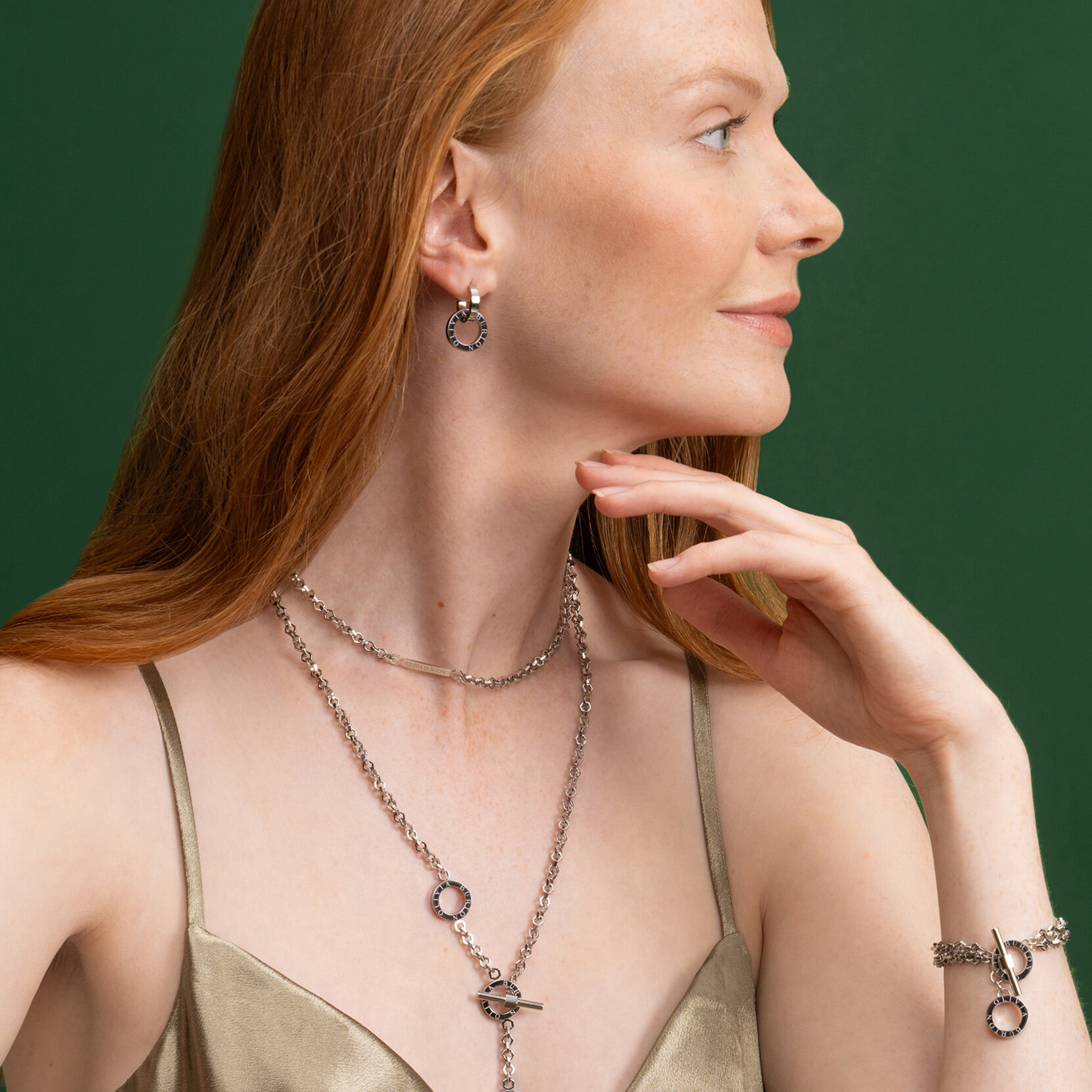 Collier Nid d'Abeille Toggle Argent