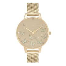 Montre Sparkle Butterfly à cadran Demi or et bracelet milanais nacre et or