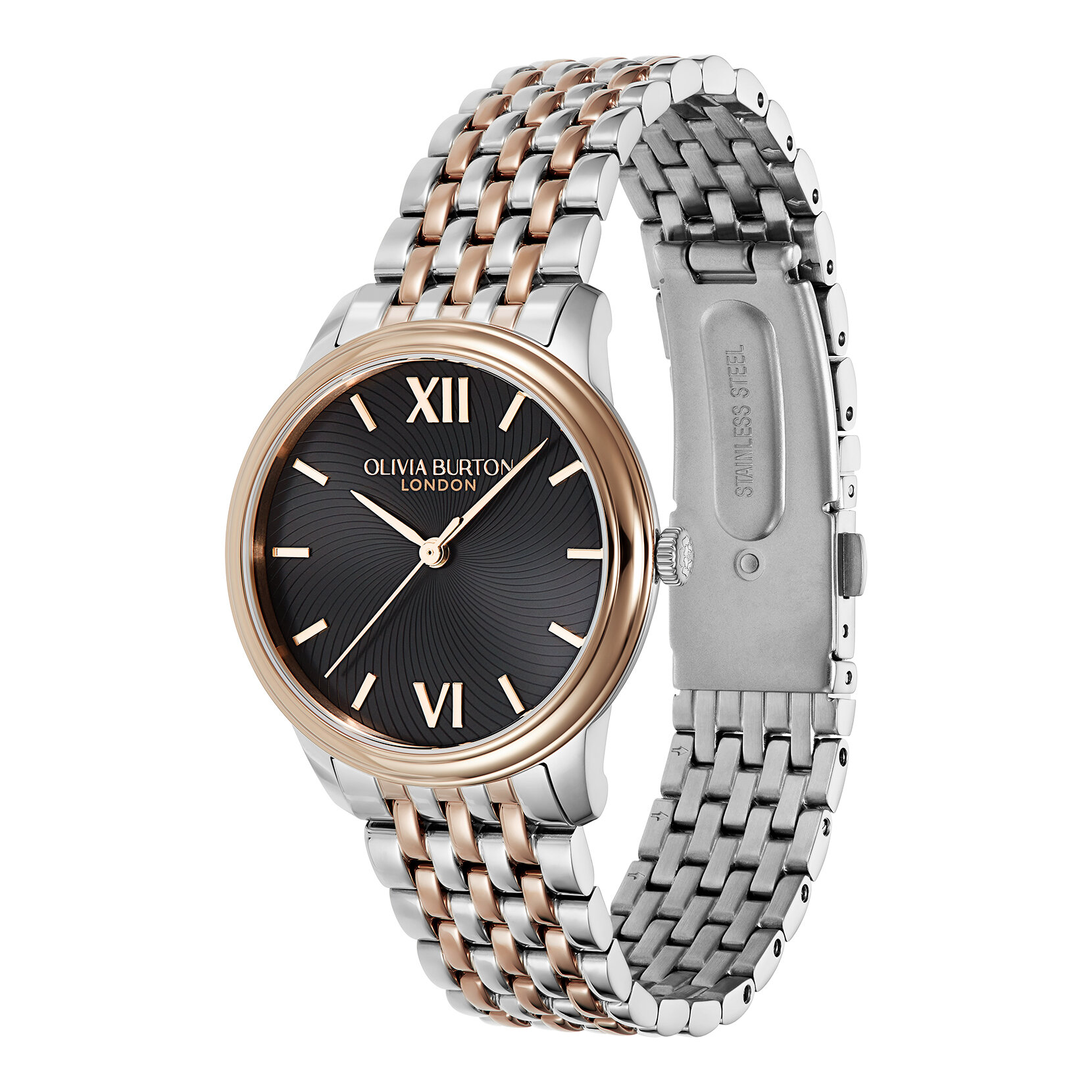 Montre Swirl Noir & Bracelet Bicolore 32mm