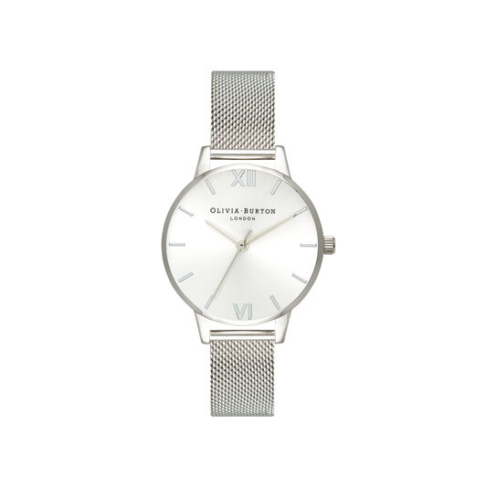 Sunray Silver Mesh Watch