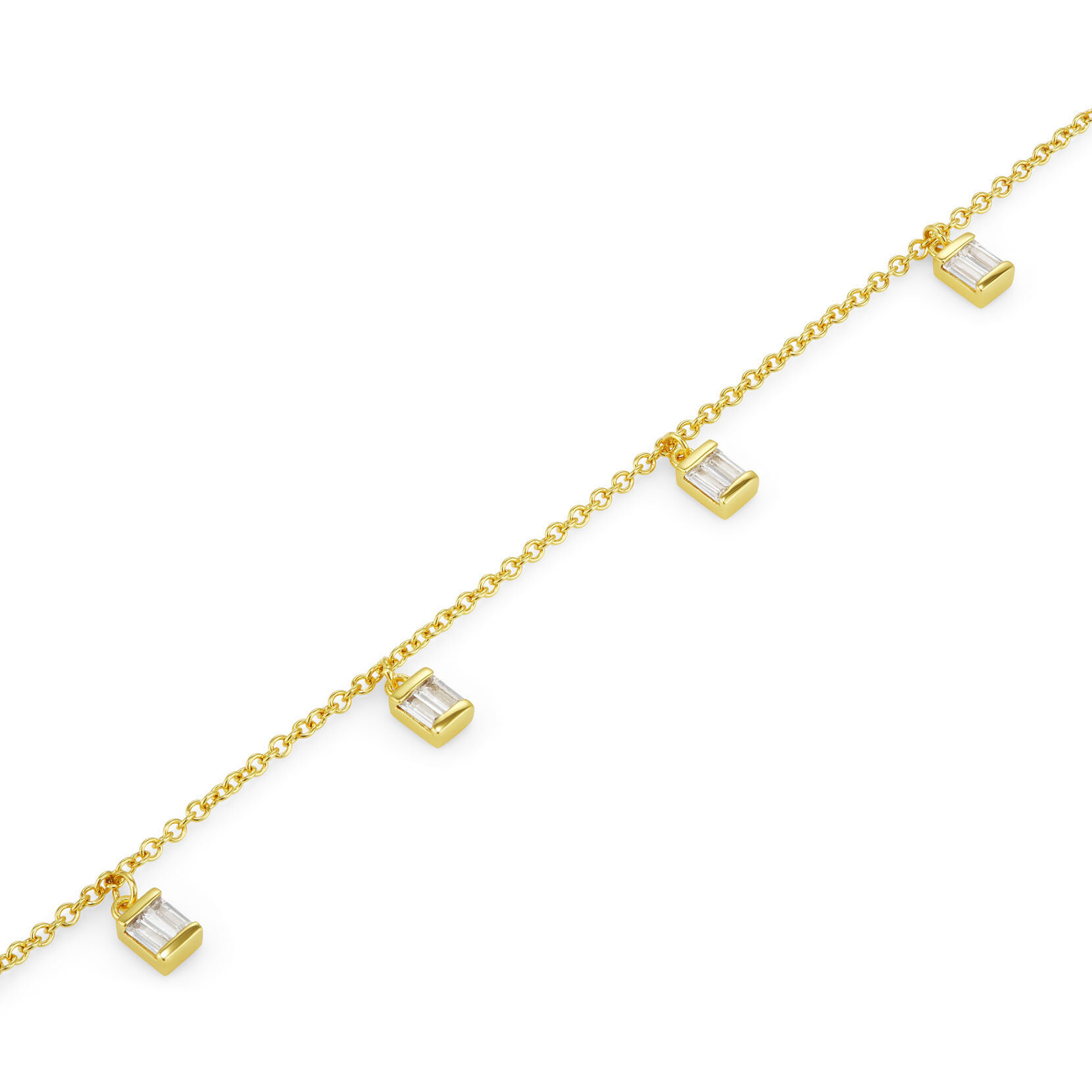 Multi Baguette Crystal Gold Plated Bracelet