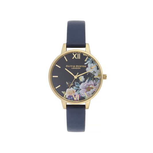 Enchanted Garden Navy & Gold Watch