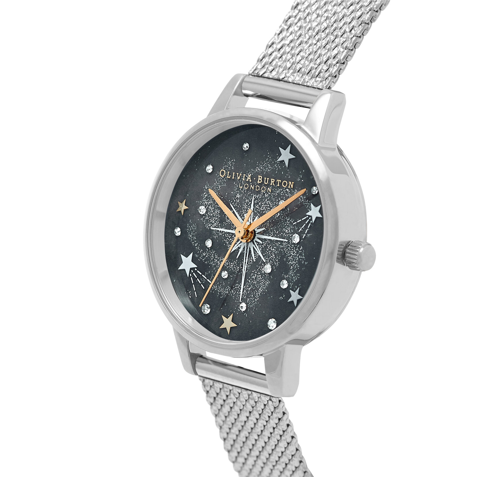 Cadran Celestial à cadran Midi et bracelet milanais argent