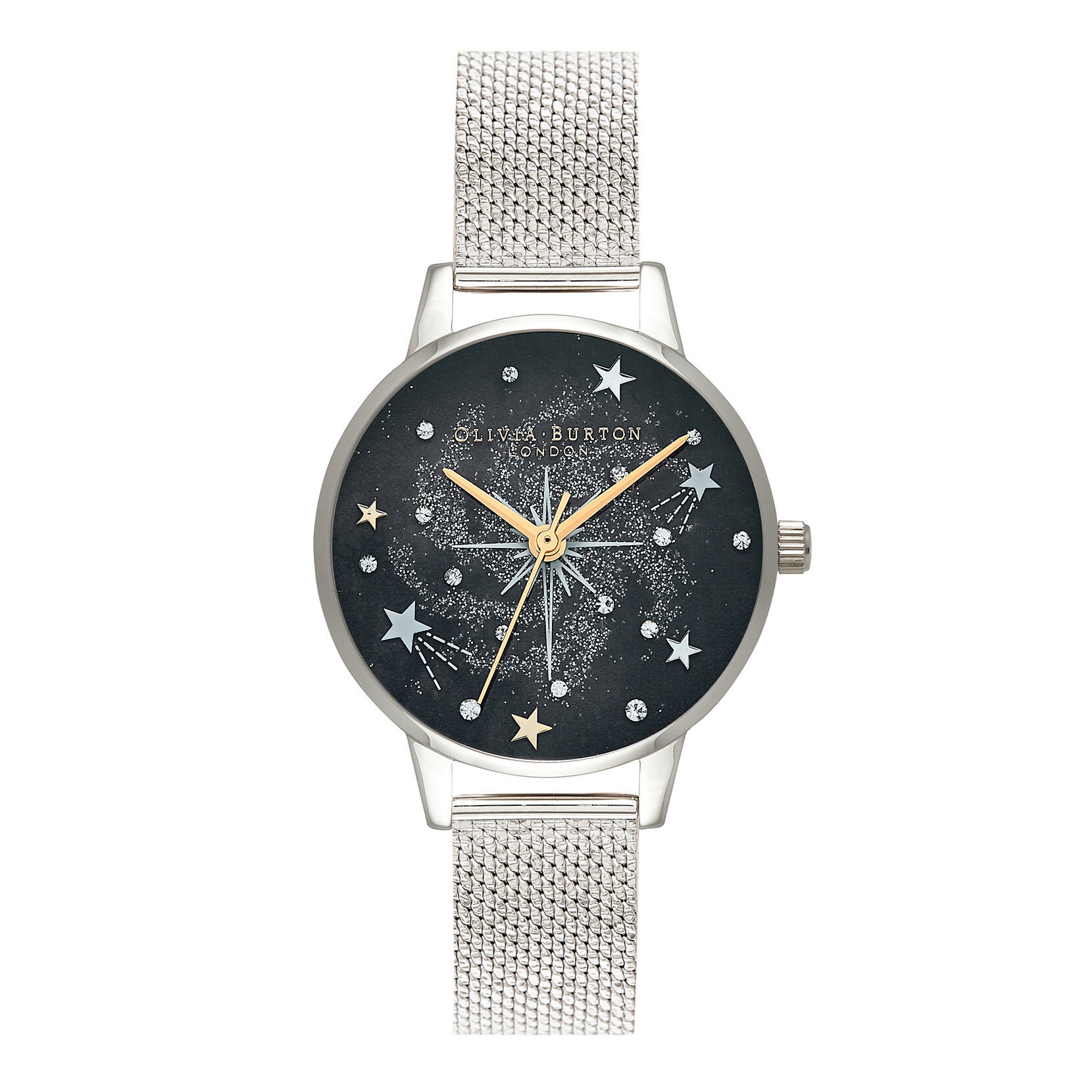 Celestial Midi Dial Silver Mesh Watch
