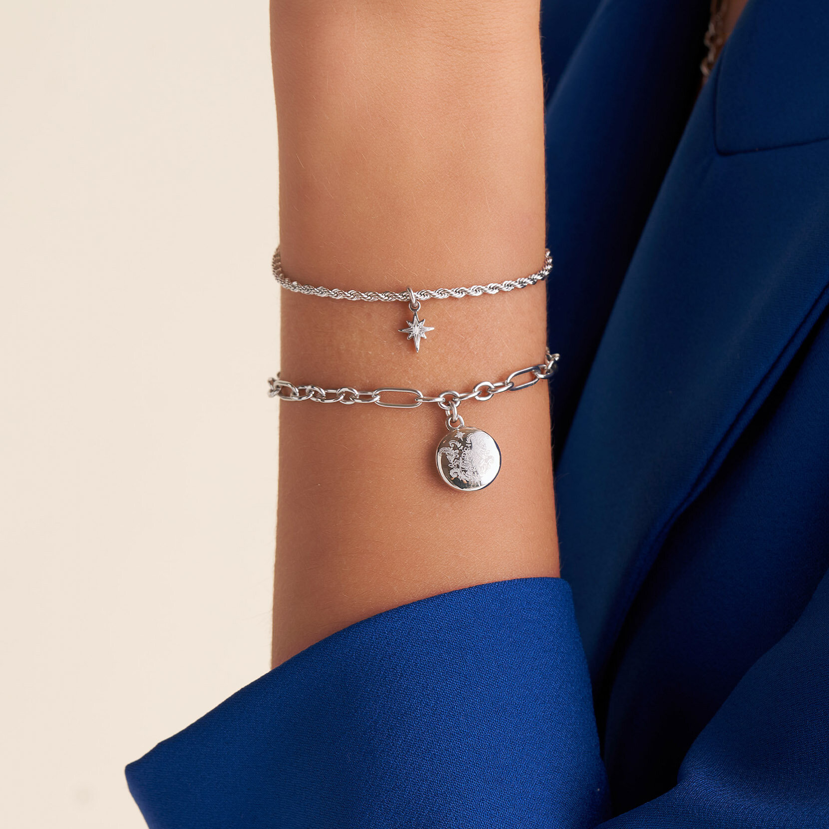 Ever Stacked Silver Tone Multi-Chain Bracelet