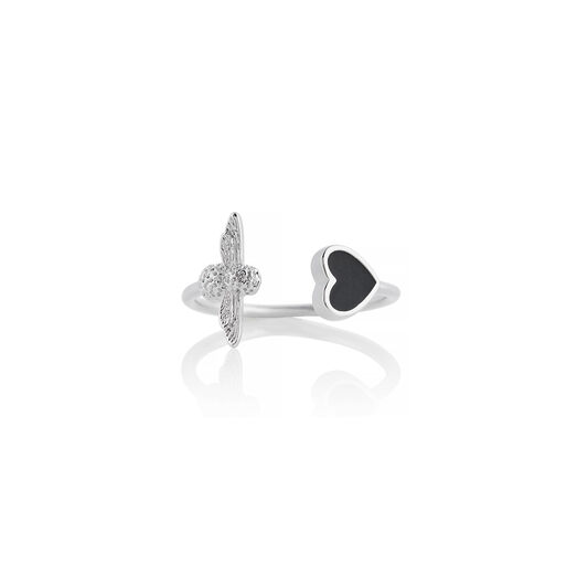 Love Bug Black & Silver Ring