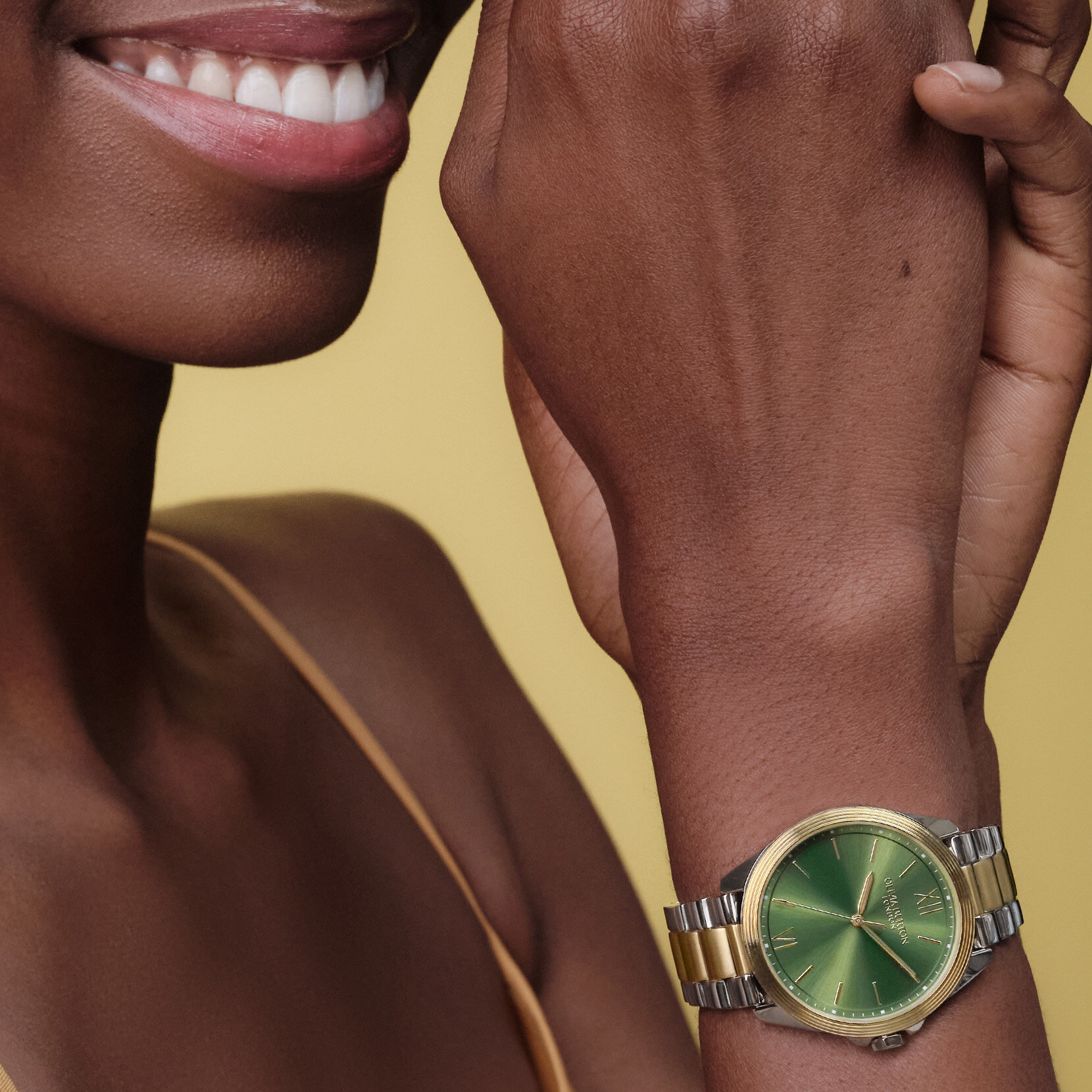 36mm Chiswick Green & Two Tone Bracelet Watch