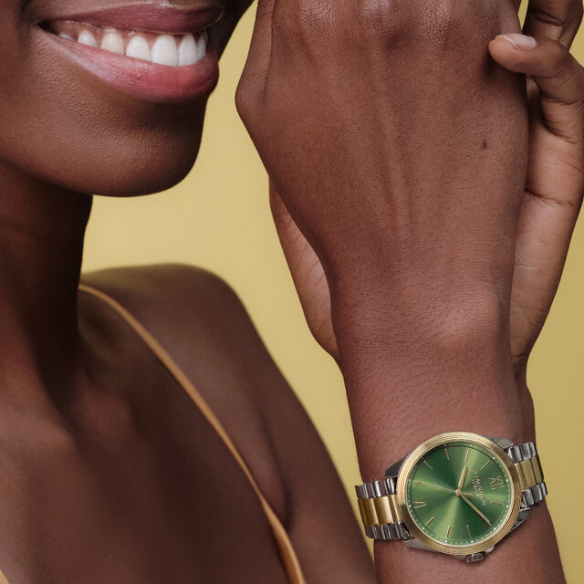 36mm Chiswick Green & Two Tone Bracelet Watch