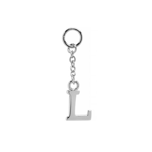 L Huggie Charm Silver