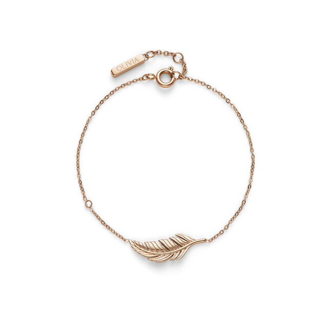 Bracelet Plume Plaqué Or Rose