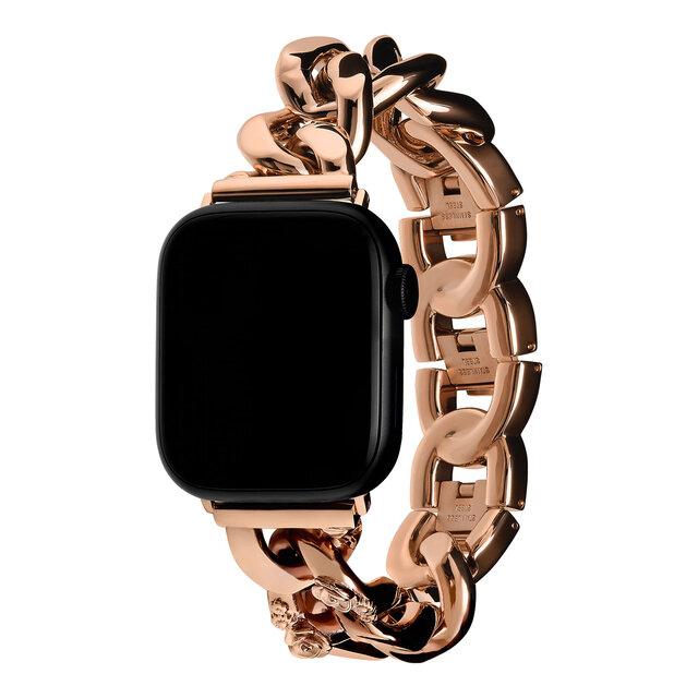 Rose Gold with Floral Link Bracelet Strap
