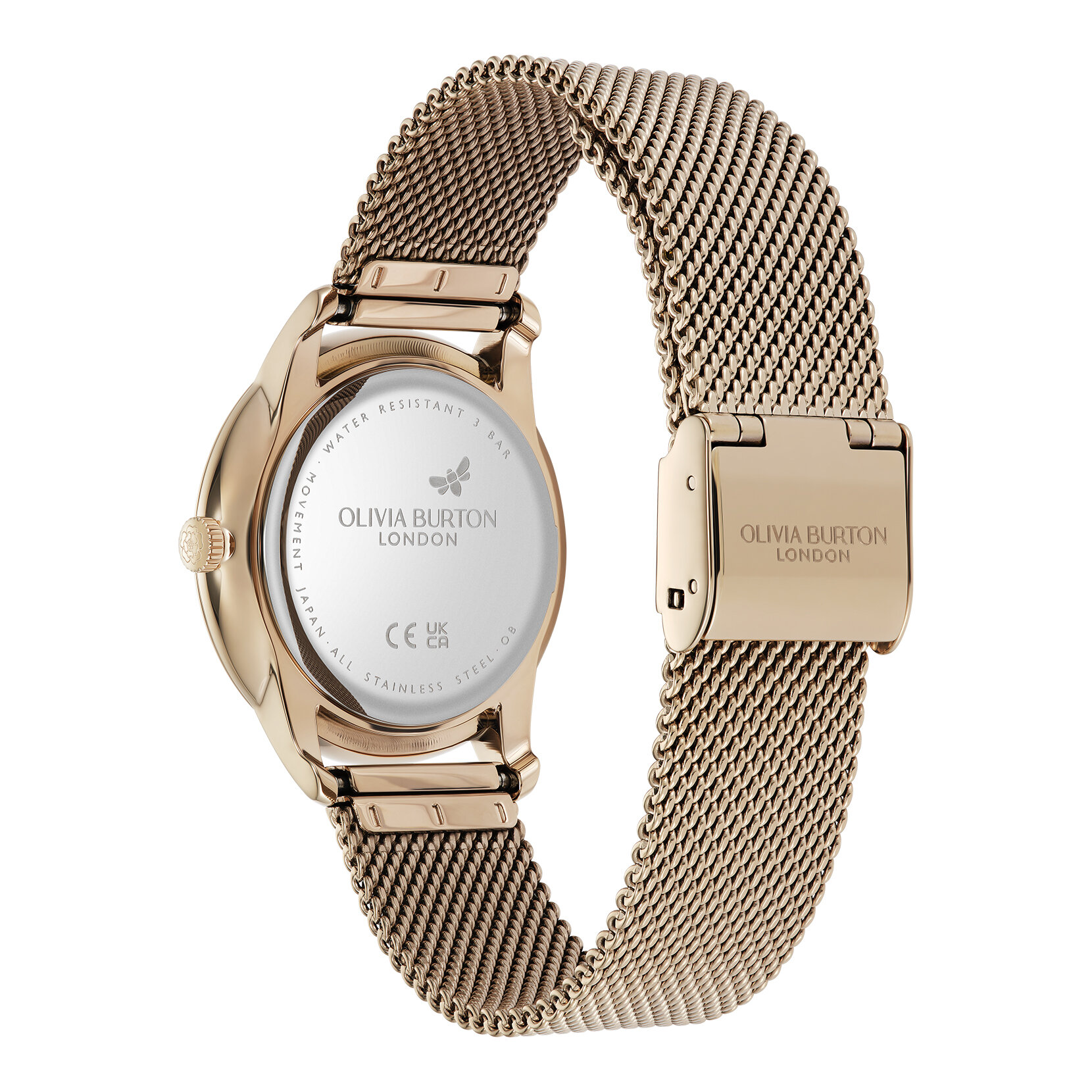 32mm Swirl Carnation Gold & Rose Gold Mesh Watch