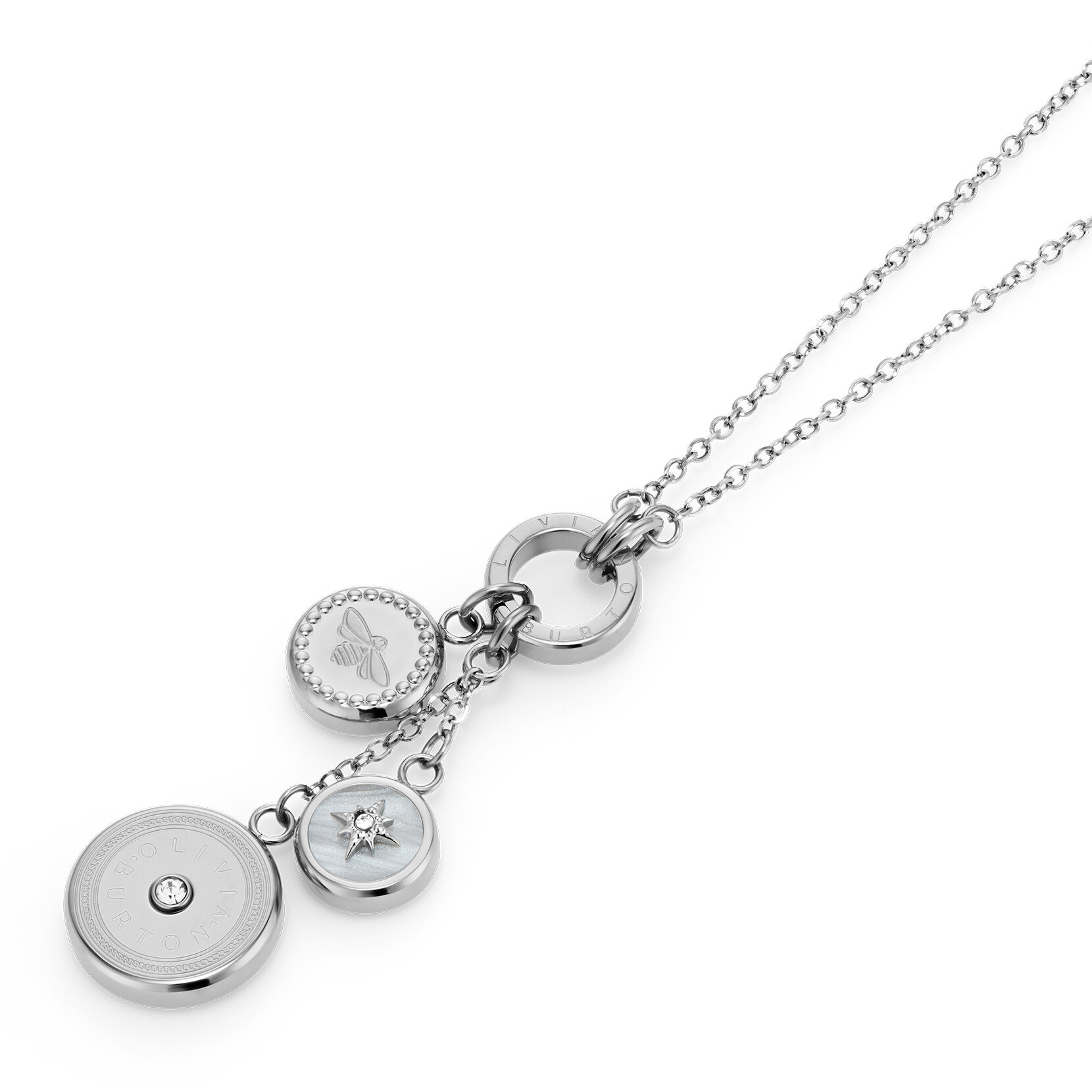 Collier Charms Abeille & Étoile Polaire Argent