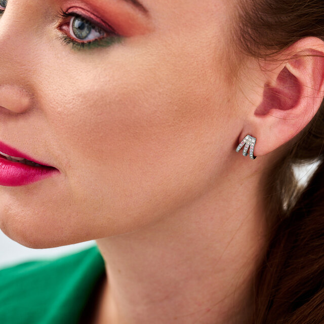 Silver Rainbow Claw Earrings