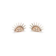 Celestial Sun Rose Gold Plated Stud Earrings
