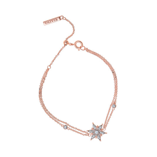 Bracelet chaîne Snowflake en or rose 