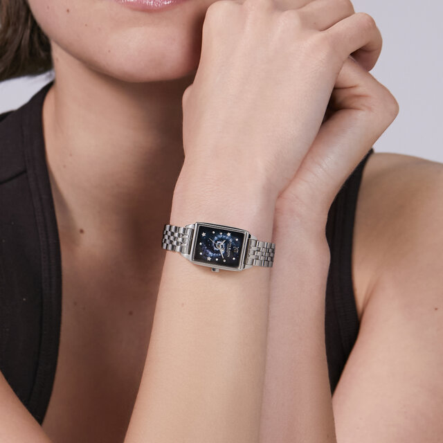 Montre Celestial Townhouse Bleu Marine & Bracelet Argent 21mm