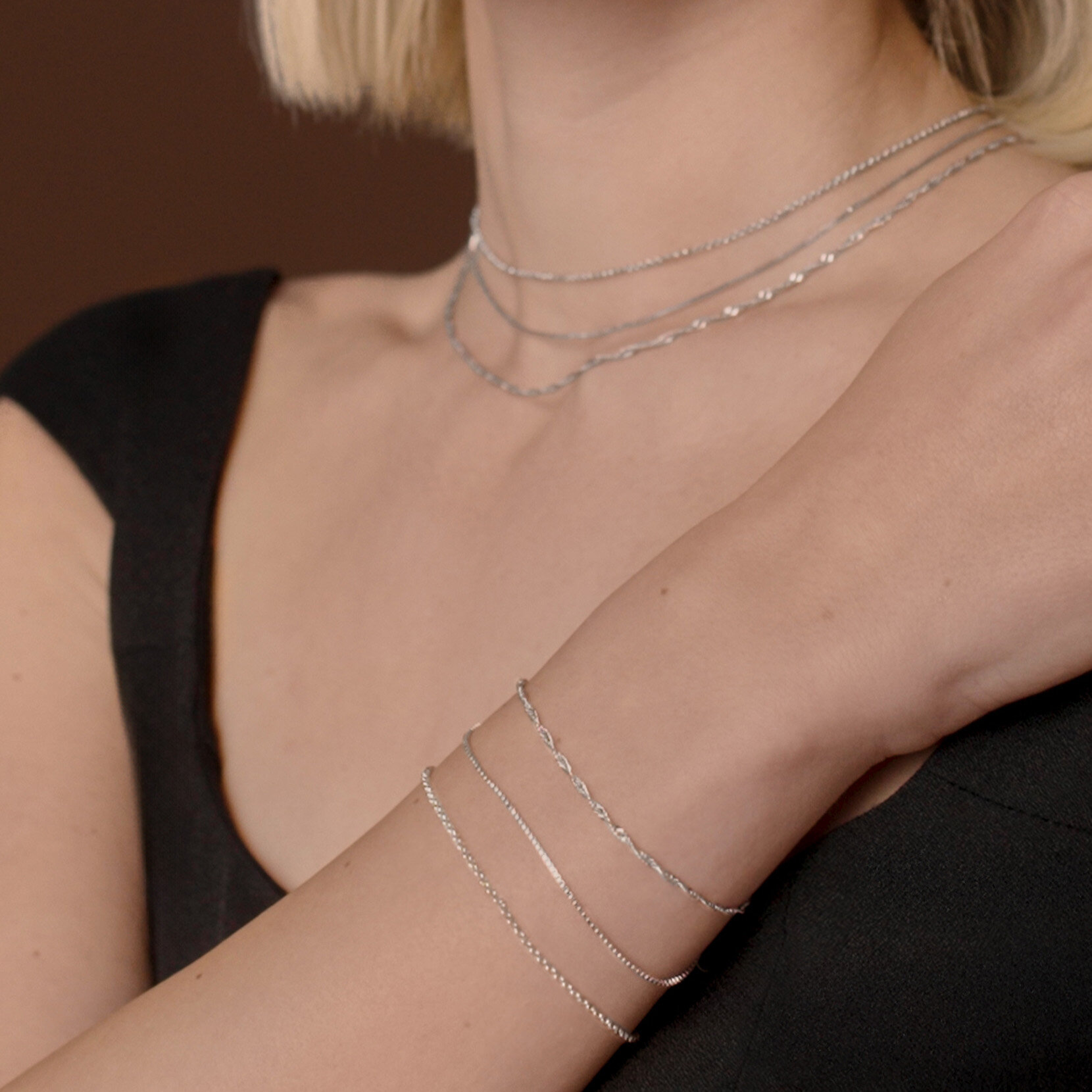 Twisted Rope Silver Tone Chain Bracelet