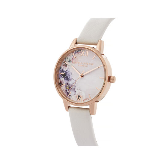 Watercolour Florals Blush & Rose Gold Watch