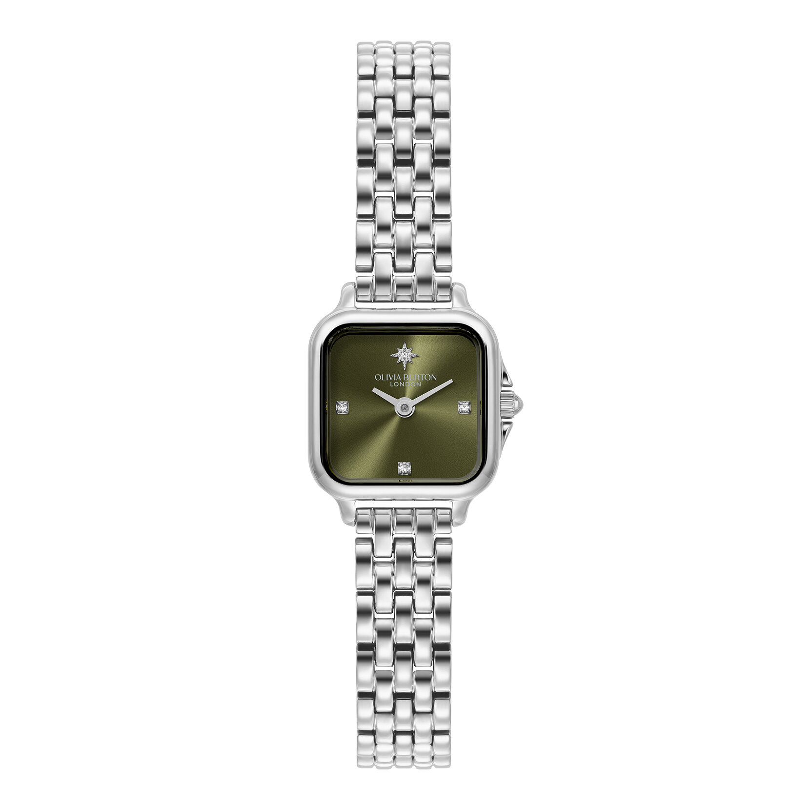 20mm Mini Grosvenor Sage Green & Silver Bracelet Watch