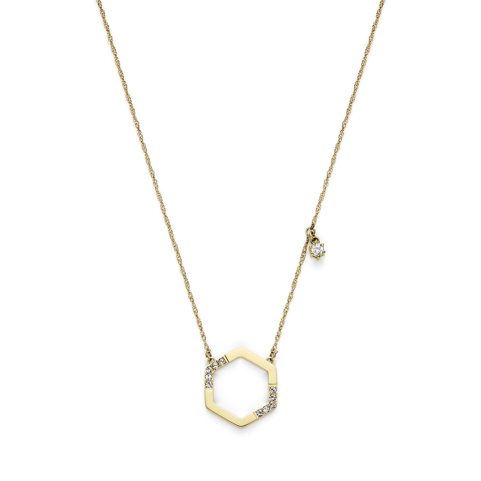 Crystal Honeycomb Gold Plated Necklace