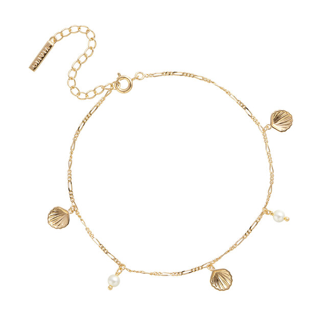 Gold Shell & Pearl Anklet