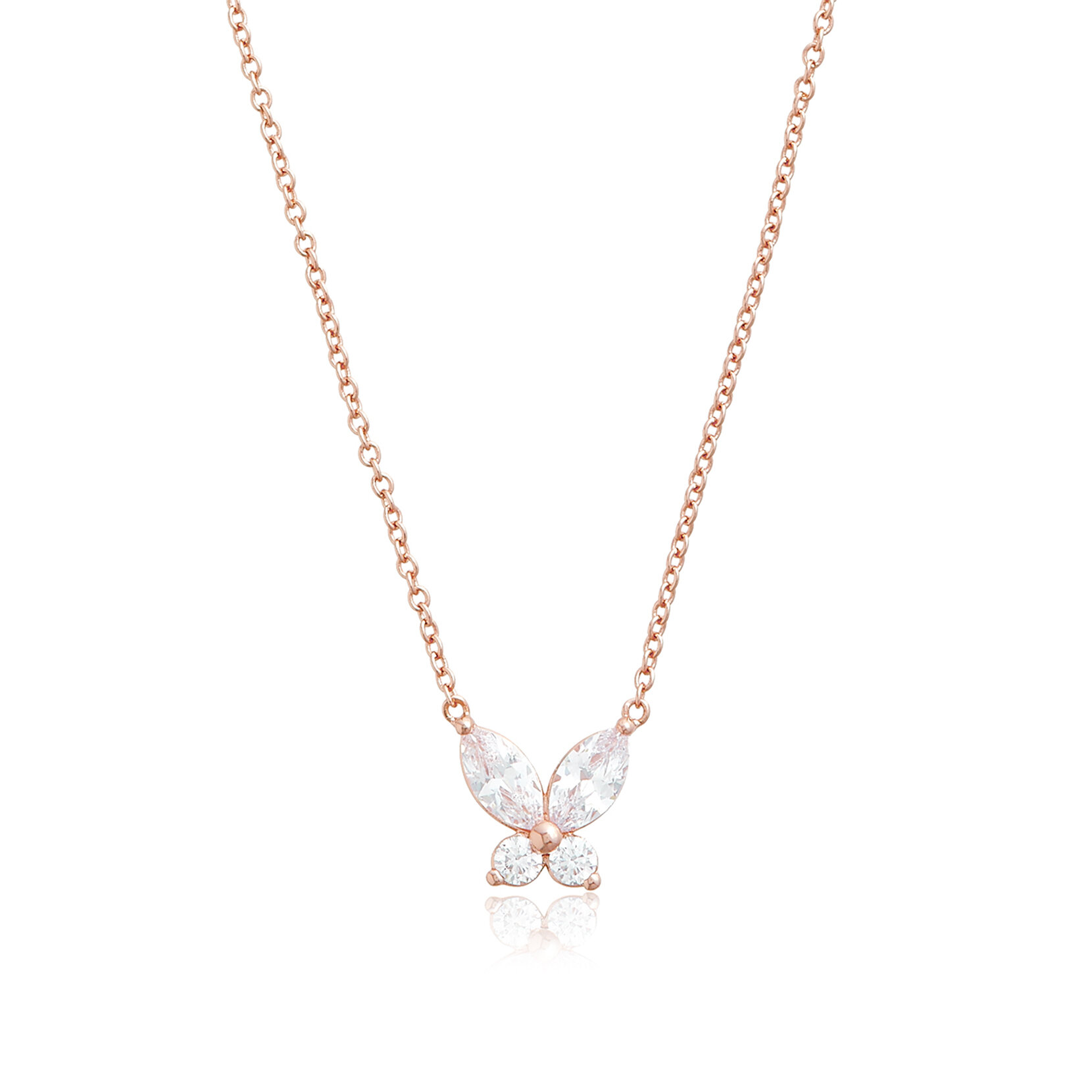 Collier Sparkle Butterfly Marquise Butterfly or rose
