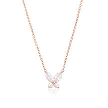 Sparkle Butterfly Marquise Butterfly Necklace Rose Gold