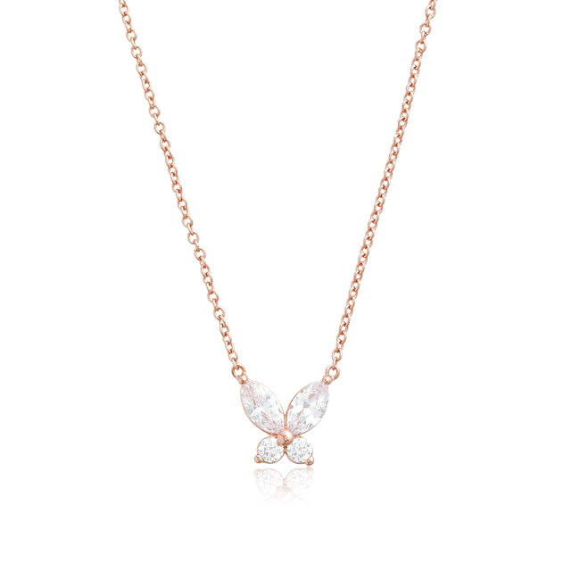 Collier Sparkle Butterfly Marquise Butterfly or rose