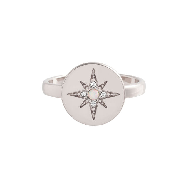 North Star Disc Opal & Silver Ring