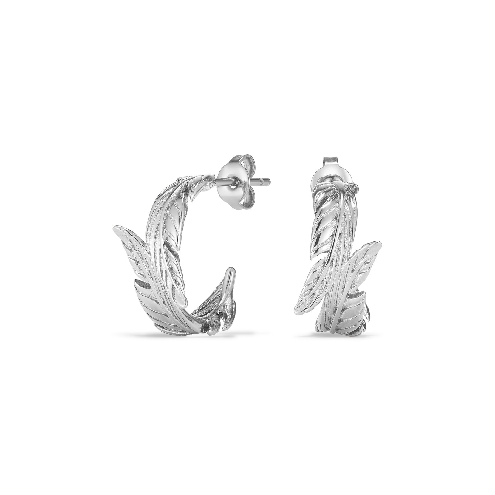 Créoles Plume Argenté