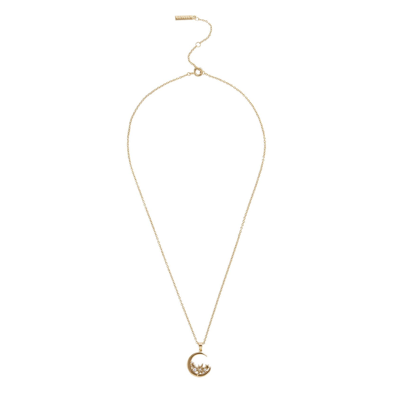 Celestial Cluster Moon Necklace Gold 