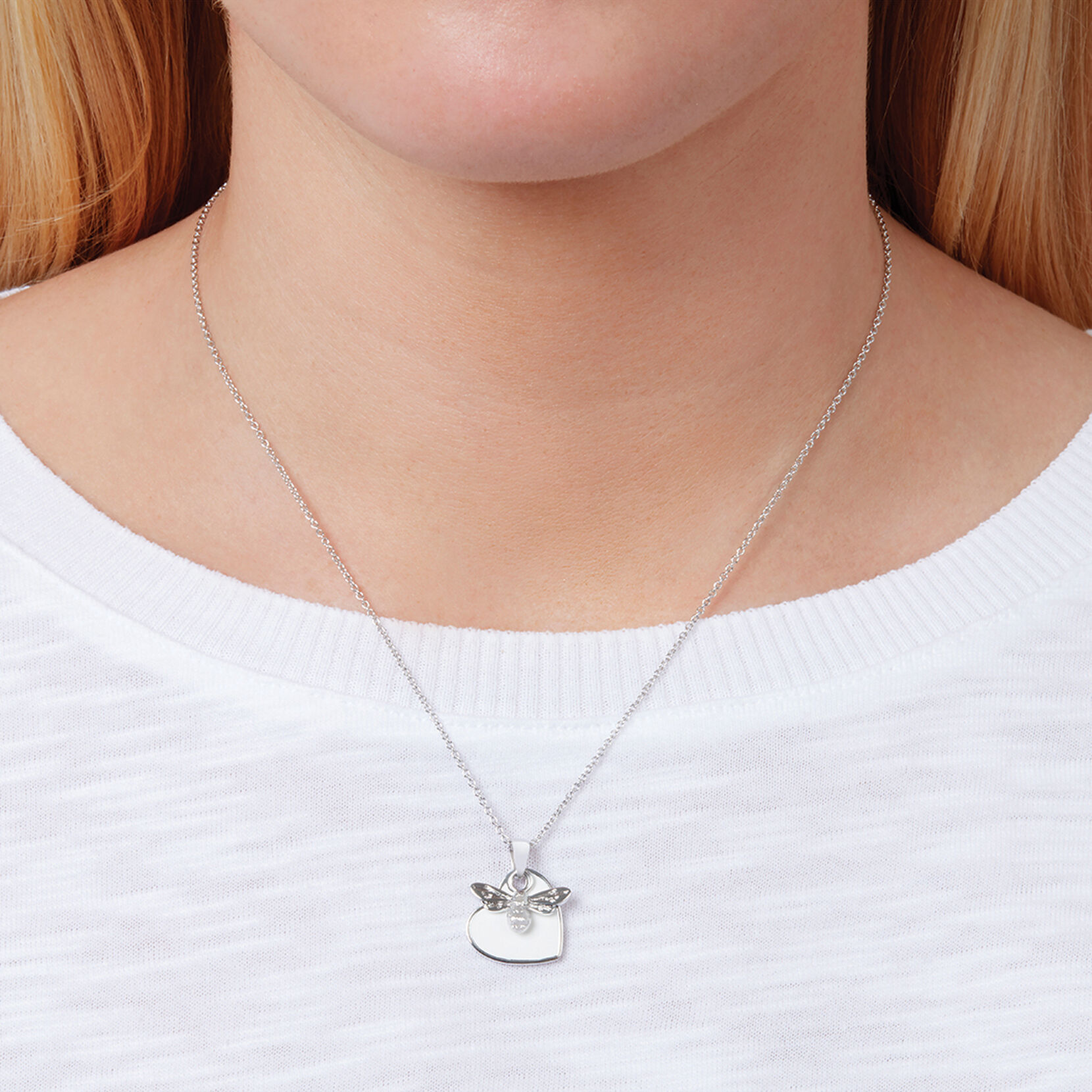 You Have My Heart Necklace White & Silver