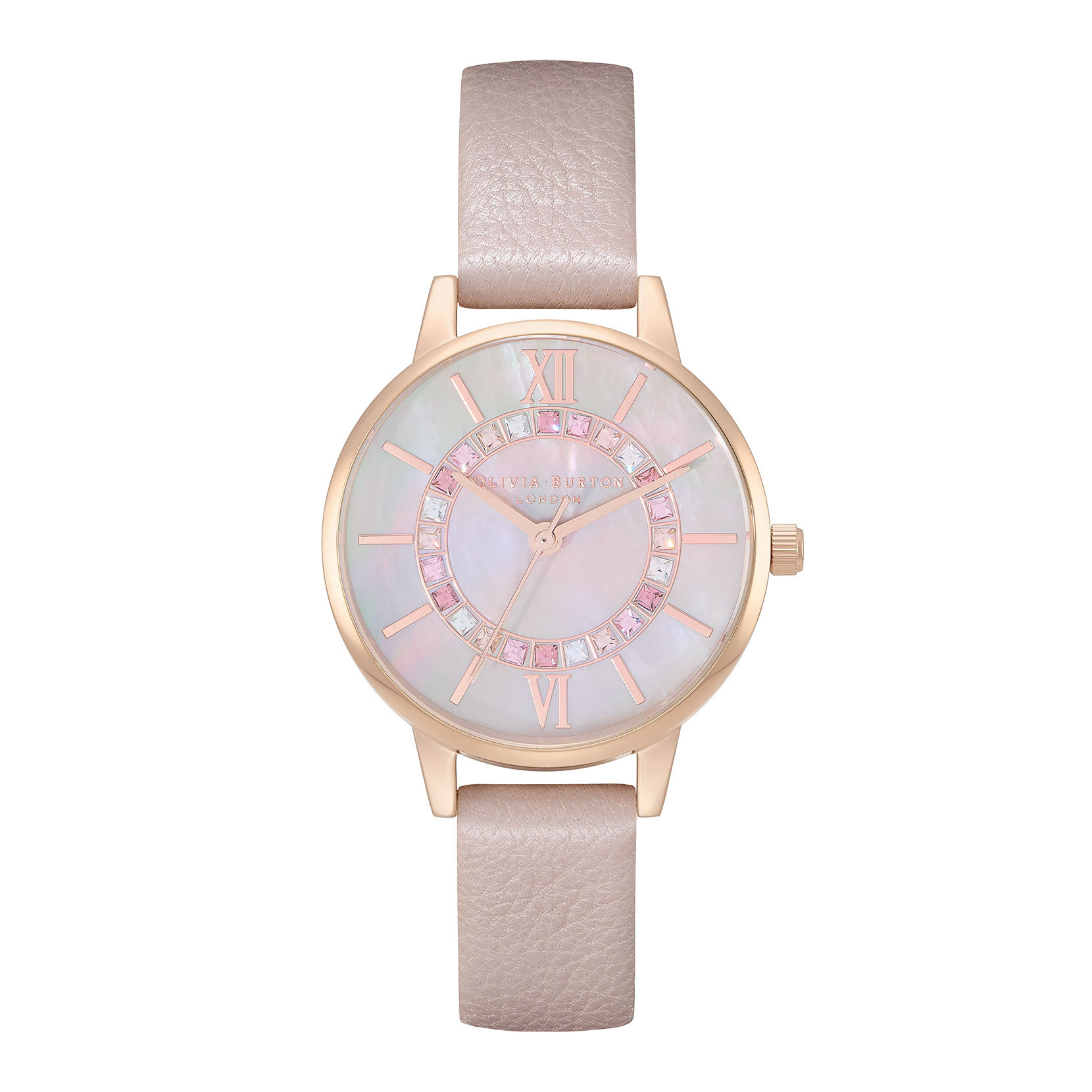 Montre Sparkle Wonderland rose perlé et or rose