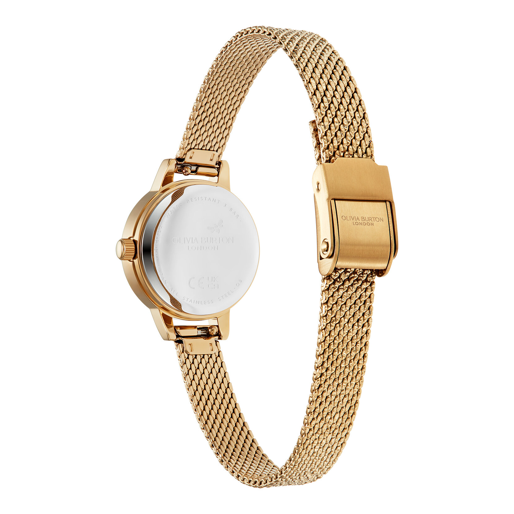Mini Montre en maille Verte et Or 23 mm