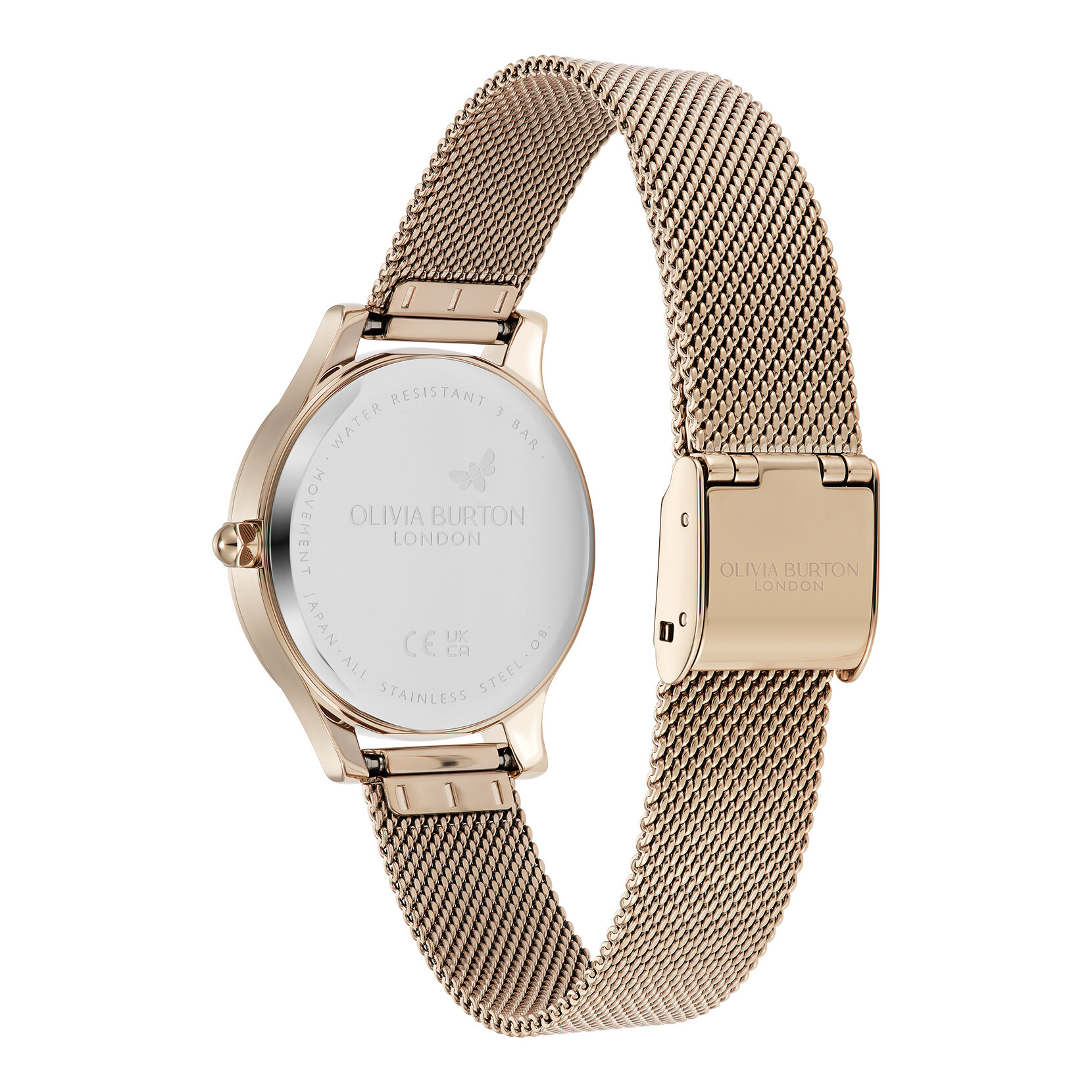 30mm Wonderlust White & Rose Gold Mesh Watch