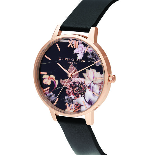 Shoreditch Marble Florals, Vegan Black & Rose Gold