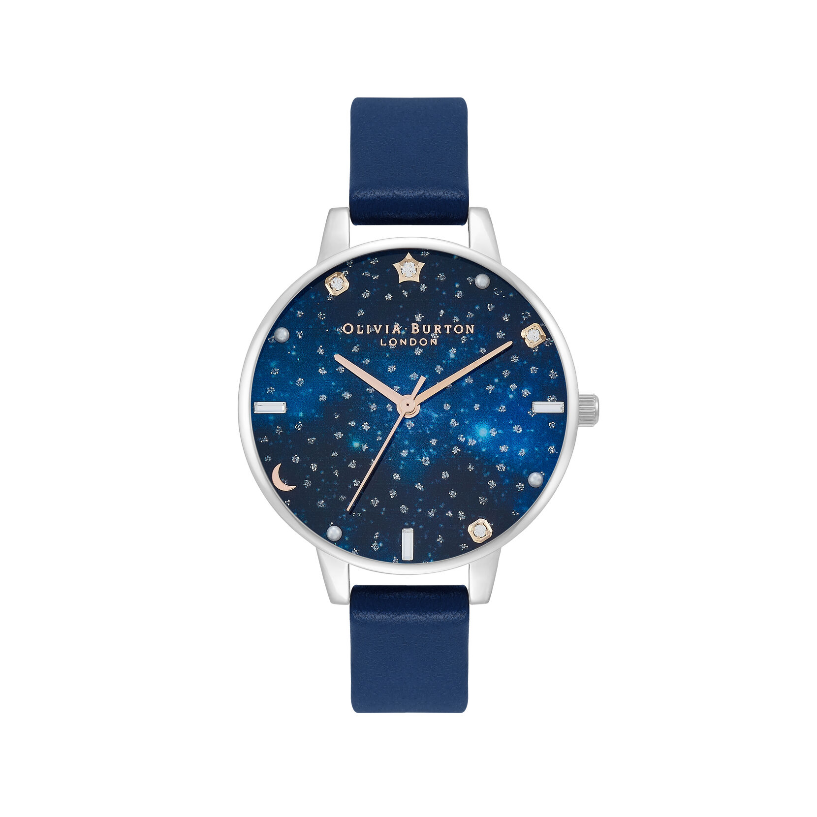 Montre Celestial Galaxy à cadran Demi bleu marine et argent