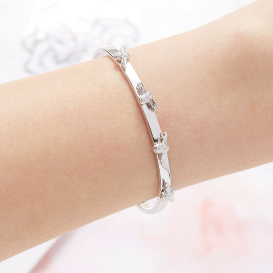 3D Bee Silver Bangle